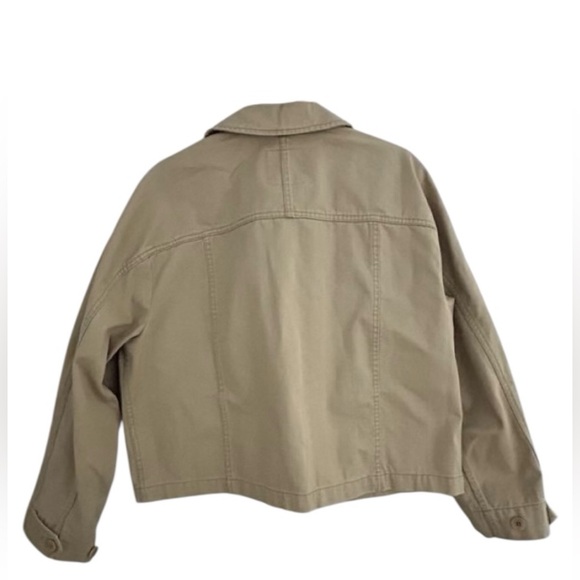 Madewell Khaki Cropped Cargo Jacket Women’s Size Medium - Picture 2 of 4